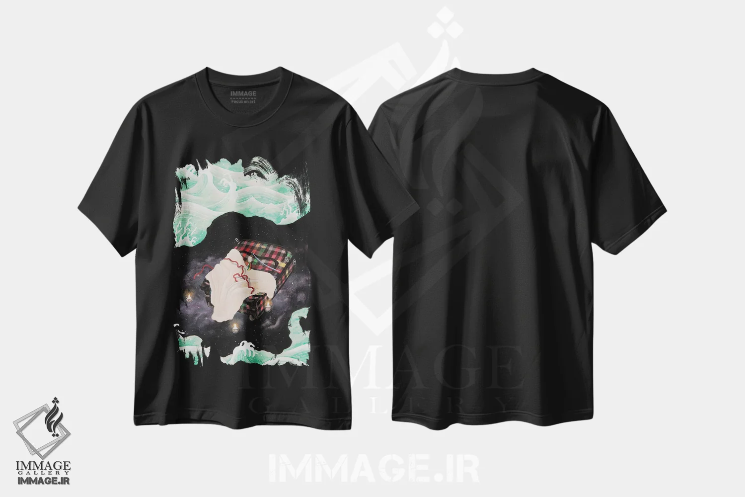 تیشرت مشکی طرح دار برای همیشه، دکور آسیایی اثر هایسو هان | فروشگاه ایماژ