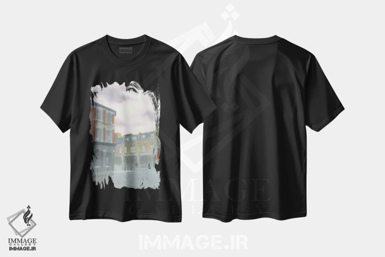 تیشرت مشکی طرح دار پس از باران، هنر فاخر معاصر اثر ایان بک | فروشگاه ایماژ