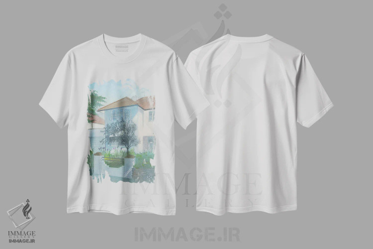 تیشرت سفید طرح دار خیابان برزفورد دو، هنر فاخر معاصر اثر ایان بک | فروشگاه ایماژ