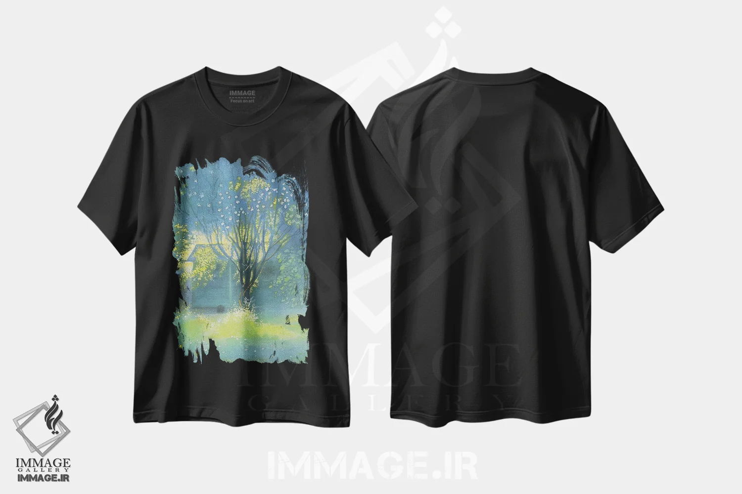 تیشرت مشکی طرح دار رز رونده ۲۰۲۳، هنر فاخر معاصر اثر ایان بک | immage.ir