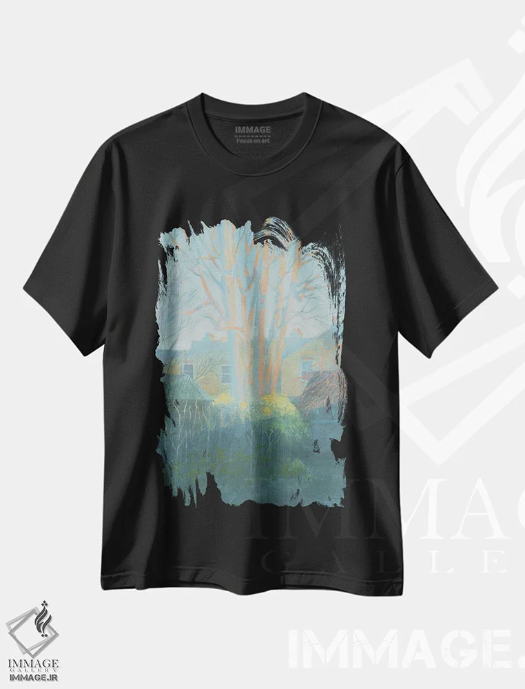 تیشرت مشکی طرح دار بعدازظهر زمستان کلیسای سنت مارگارت، هنر فاخر معاصر اثر ایان بک | immage.ir