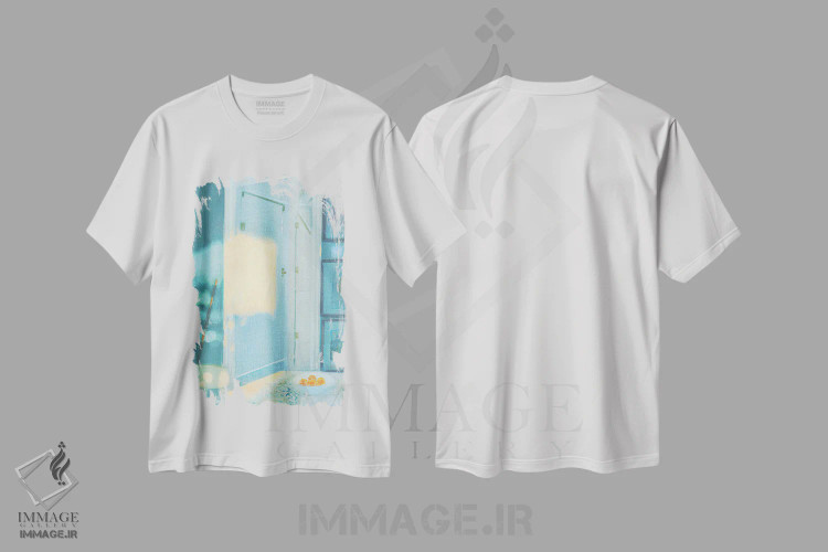 تیشرت سفید طرح دار صبح زود یکشنبه ۱۴ مارس ۲۰۲۱، هنر فاخر معاصر اثر ایان بک | فروشگاه ایماژ