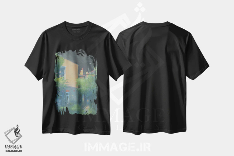 تیشرت مشکی طرح دار باغ صبحگاهی سنت مارگارت، هنر فاخر معاصر اثر ایان بک | immage.ir