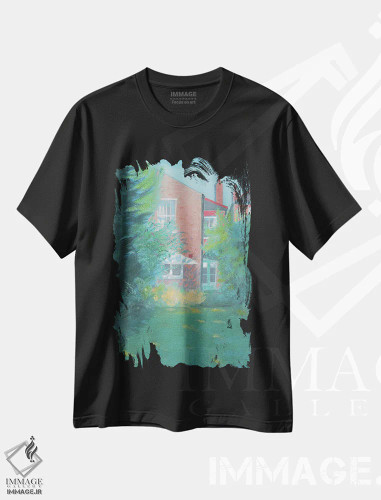 تیشرت مشکی طرح دار اعتدال پاییزی دو، هنر فاخر معاصر اثر ایان بک | فروشگاه ایماژ