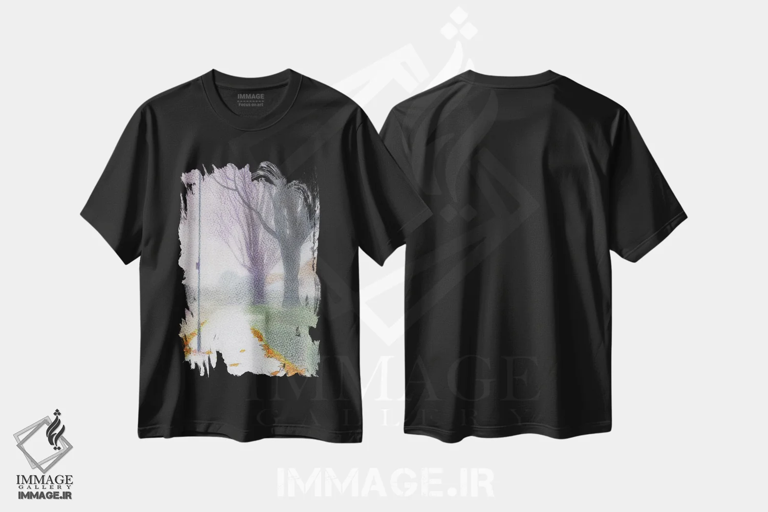 تیشرت مشکی طرح دار مه در آیلزورث، هنر فاخر معاصر اثر ایان بک | immage.ir