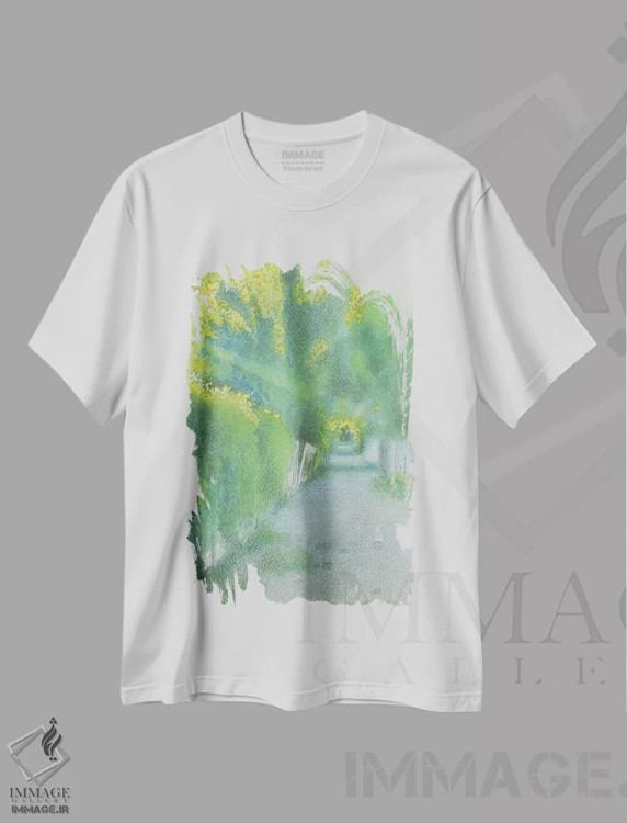 تیشرت سفید طرح دار کوچه در آیلزوورث، هنر فاخر معاصر اثر ایان بک | immage.ir