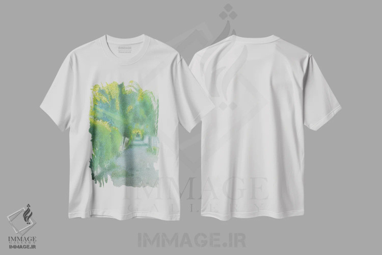 تیشرت سفید طرح دار کوچه در آیلزوورث، هنر فاخر معاصر اثر ایان بک | immage.ir