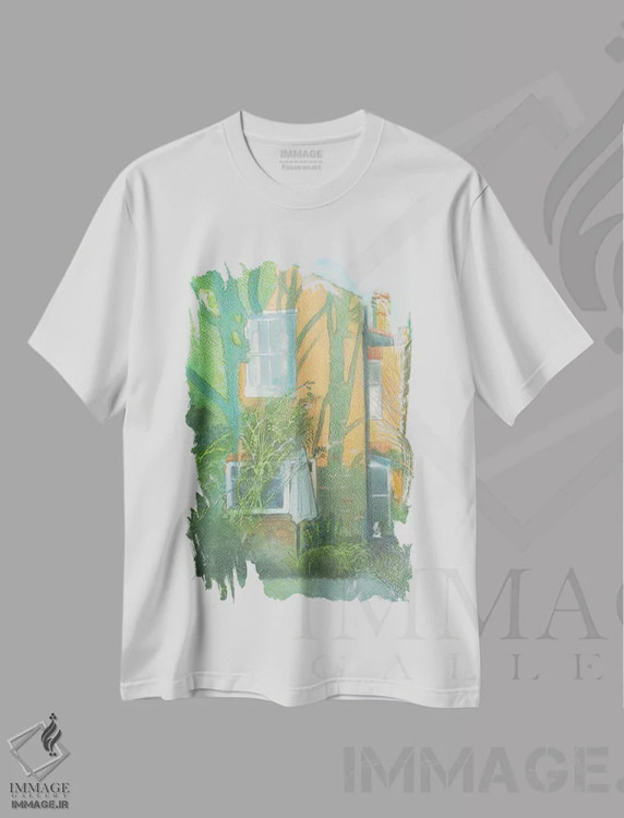 تیشرت سفید طرح دار سایه های زمستانی سنت مارگارت ۲۰۲۳، هنر فاخر معاصر اثر ایان بک | فروشگاه ایماژ