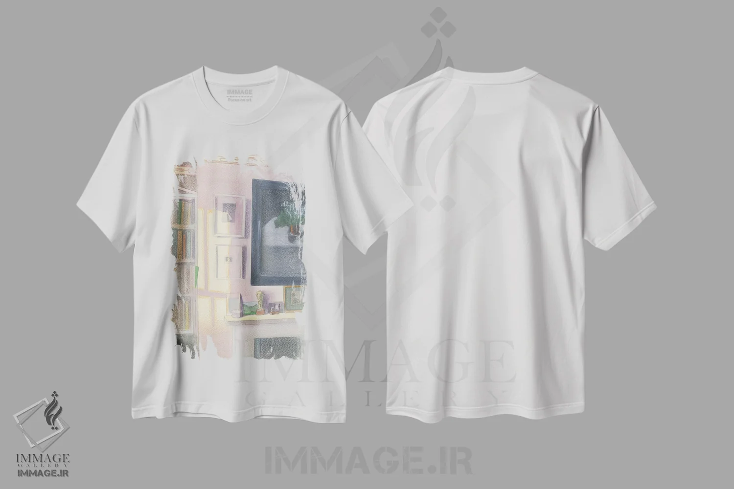 تیشرت سفید طرح دار نور اتاق خواب، هنر فاخر معاصر اثر ایان بک | immage.ir