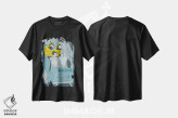 تیشرت مشکی طرح دار ترن هوایی پس از پس لرزه، هنر دیجیتال اثر فایو بای فایو کالکتیو | فروشگاه ایماژ