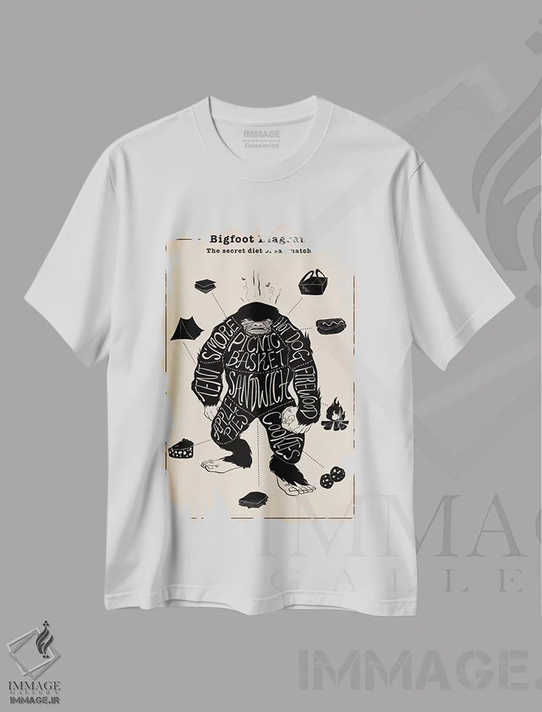 تیشرت سفید طرح دار طرح آناتومی پاگنده، تزئینی اثر فایو بای فایو کالکتیو | فروشگاه ایماژ