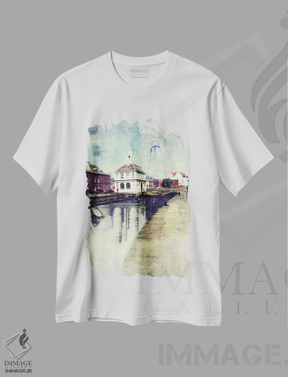 تیشرت سفید طرح دار انعکاس ها، هنر دیجیتال اثر فایو بای فایو کالکتیو | immage.ir