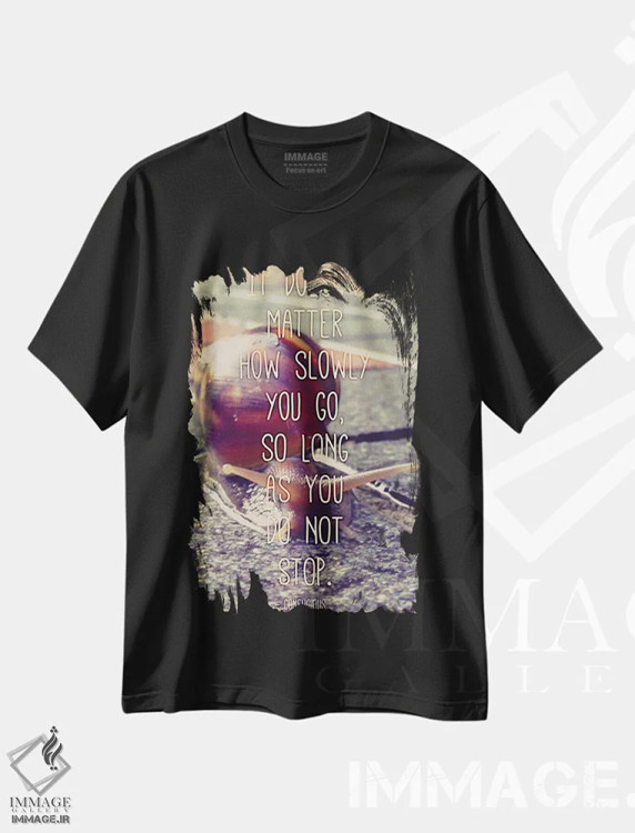 تیشرت مشکی طرح دار با سرعت حلزون، تزئینی اثر فایو بای فایو کالکتیو | فروشگاه ایماژ