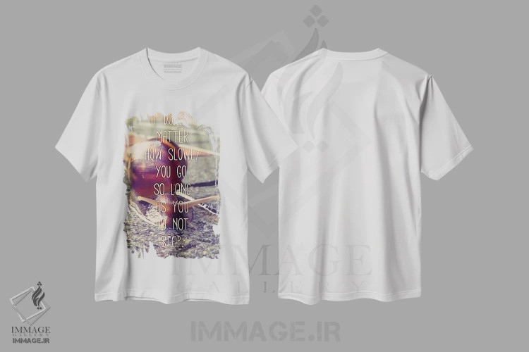 تیشرت سفید طرح دار با سرعت حلزون، تزئینی اثر فایو بای فایو کالکتیو | immage.ir