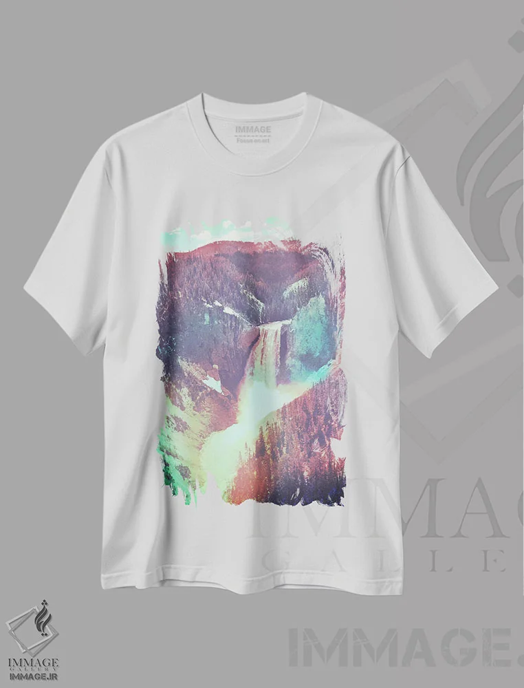 تیشرت سفید طرح دار یلوستون رنگی ۲، مدیوم اثر فایو بای فایو کالکتیو | immage.ir