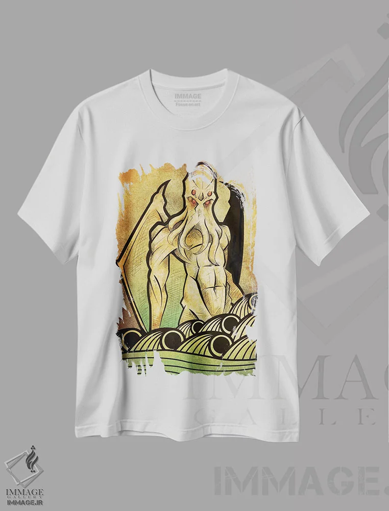 تیشرت سفید طرح دار میان سیاره ای، هنر دیجیتال اثر فایو بای فایو کالکتیو | فروشگاه ایماژ