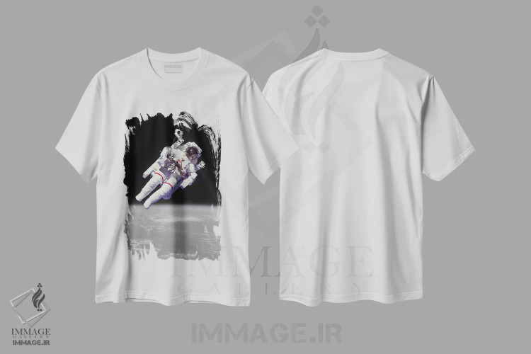 تیشرت سفید طرح دار فضانورد ناسا، مدیوم اثر هنرمند ناشناس | immage.ir