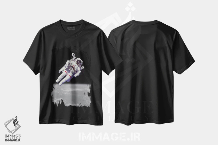 تیشرت مشکی طرح دار فضانورد ناسا، مدیوم اثر هنرمند ناشناس | فروشگاه ایماژ