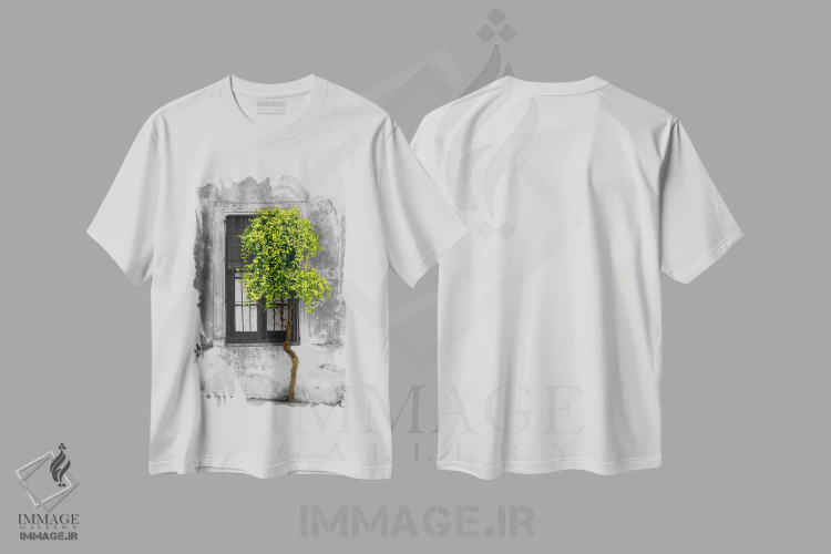 تیشرت سفید طرح دار آثار پانورامیک ایمجز - immage.ir