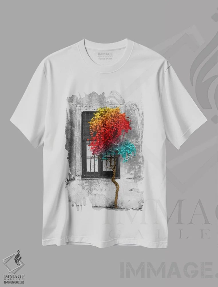 تیشرت سفید طرح دار آثار پانورامیک ایمجز - فروشگاه ایماژ