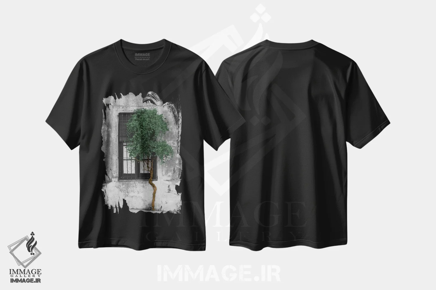 تیشرت مشکی طرح دار آثار پانورامیک ایمجز - immage.ir