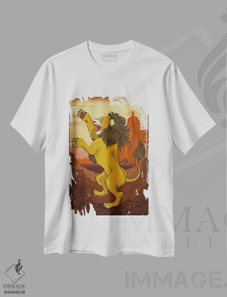 تیشرت سفید طرح دار خاندان لنستر با حاشیه، هنر دیجیتال اثر فایو بای فایو کالکتیو | فروشگاه ایماژ