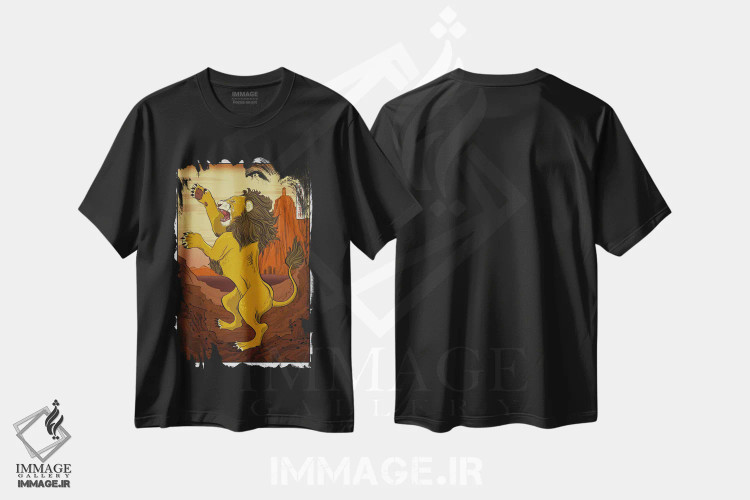 تیشرت مشکی طرح دار خاندان لنستر با حاشیه، هنر دیجیتال اثر فایو بای فایو کالکتیو | immage.ir
