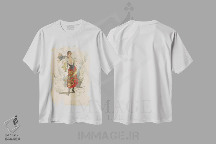 تیشرت سفید طرح دار در باد، وینتیج و رترو اثر هنرمند ناشناس | فروشگاه ایماژ
