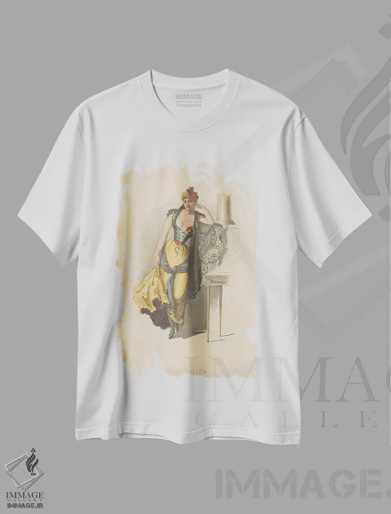 تیشرت سفید طرح دار از آن سوی اتاق، وینتیج و رترو اثر هنرمند ناشناس | فروشگاه ایماژ