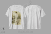 تیشرت سفید طرح دار گل ها و عشوه گری، وینتیج و رترو اثر هنرمند ناشناس | immage.ir