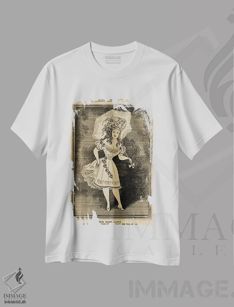 تیشرت سفید طرح دار ماری لوید، وینتیج و رترو اثر هنرمند ناشناس | immage.ir