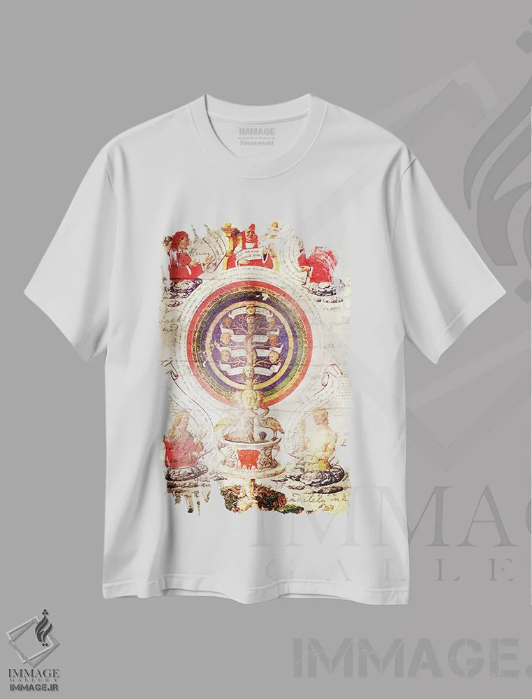 تیشرت سفید طرح دار درخت کیمیاگری، هنر دیجیتال اثر فایو بای فایو کالکتیو | immage.ir