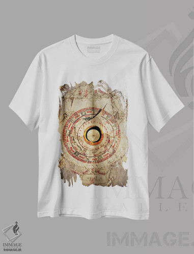تیشرت سفید طرح دار شادی و تعالی، هنر دیجیتال اثر فایو بای فایو کالکتیو | فروشگاه ایماژ