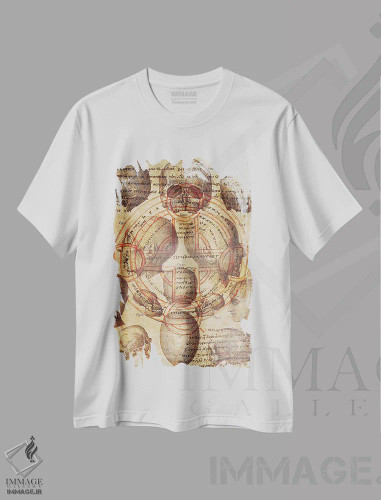 تیشرت سفید طرح دار صلیب جمجمه ای، هنر دیجیتال اثر فایو بای فایو کالکتیو | فروشگاه ایماژ