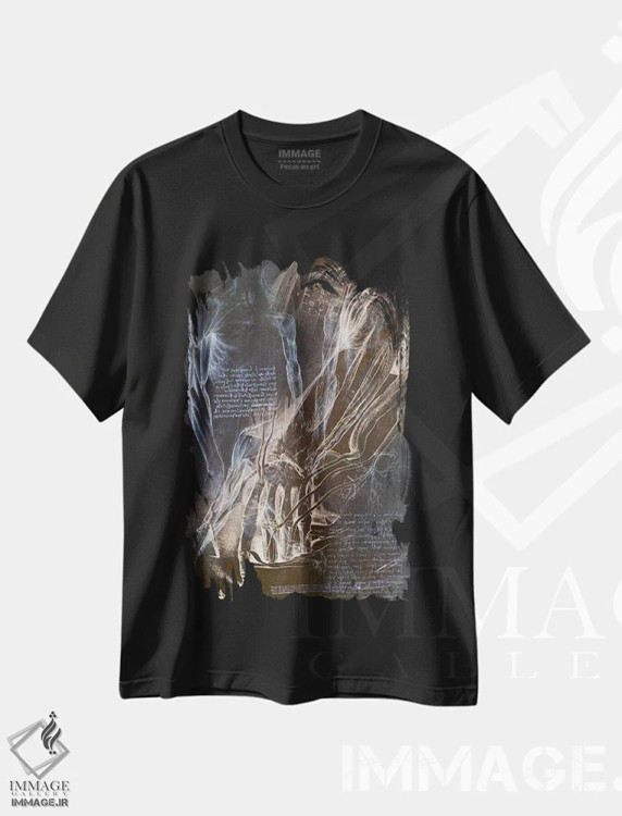 تیشرت مشکی طرح دار نقشه آناتومی ۲، هنر دیجیتال اثر فایو بای فایو کالکتیو | فروشگاه ایماژ