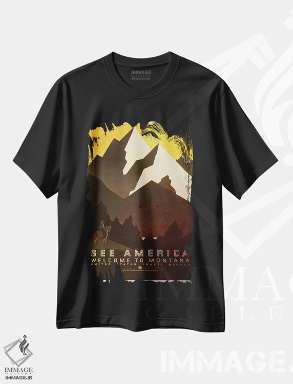 تیشرت مشکی طرح دار آثار فایو بای فایو کالکتیو - فروشگاه ایماژ