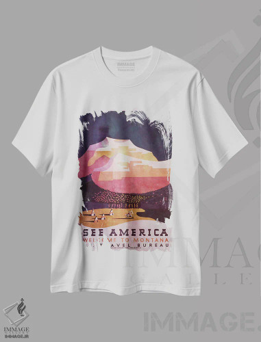 تیشرت سفید طرح دار آثار فایو بای فایو کالکتیو - immage.ir