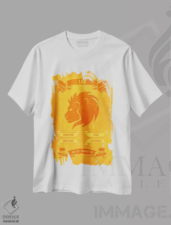 تیشرت سفید طرح دار طالع بینی اسد، هنر دیجیتال اثر فایو بای فایو کالکتیو | immage.ir