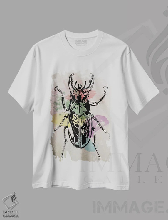 تیشرت سفید طرح دار نمونه سوسک، هنر دیجیتال اثر فایو بای فایو کالکتیو | immage.ir