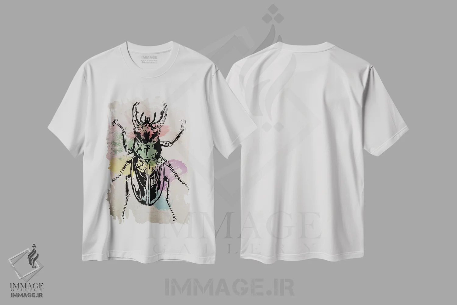 تیشرت سفید طرح دار نمونه سوسک، هنر دیجیتال اثر فایو بای فایو کالکتیو | immage.ir
