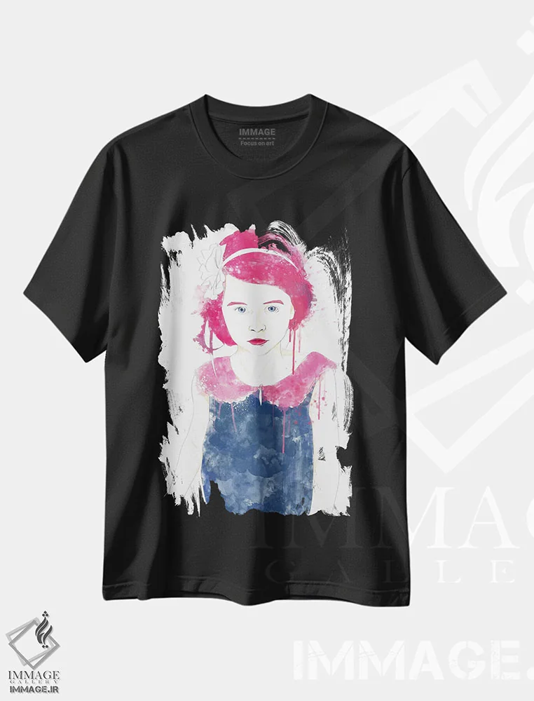 تیشرت مشکی طرح دار بی گناهی، هنر دیجیتال اثر فایو بای فایو کالکتیو | فروشگاه ایماژ