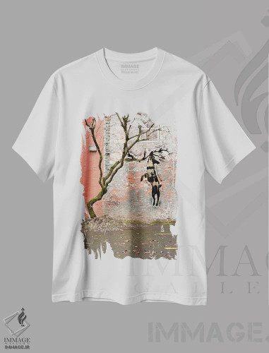 تیشرت سفید طرح دار فقط دارم این اطراف پرسه می زنم، هنر دیجیتال اثر فایو بای فایو کالکتیو | فروشگاه ایماژ