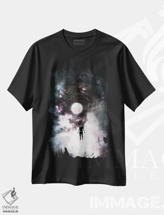 تیشرت مشکی طرح دار ارتفاع، هنر فاخر معاصر اثر فایو بای فایو کالکتیو | immage.ir