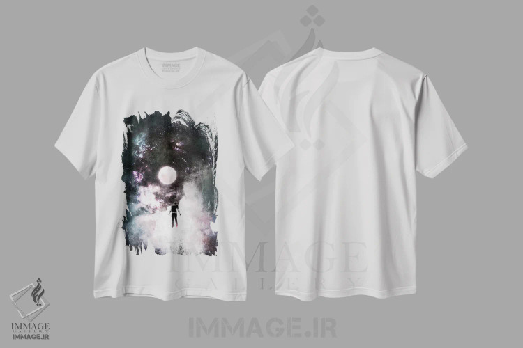 تیشرت سفید طرح دار ارتفاع، هنر فاخر معاصر اثر فایو بای فایو کالکتیو | فروشگاه ایماژ