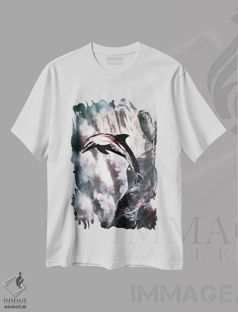 تیشرت سفید طرح دار ناگهانی و غیرمنتظره، هنر فاخر معاصر اثر فایو بای فایو کالکتیو | immage.ir