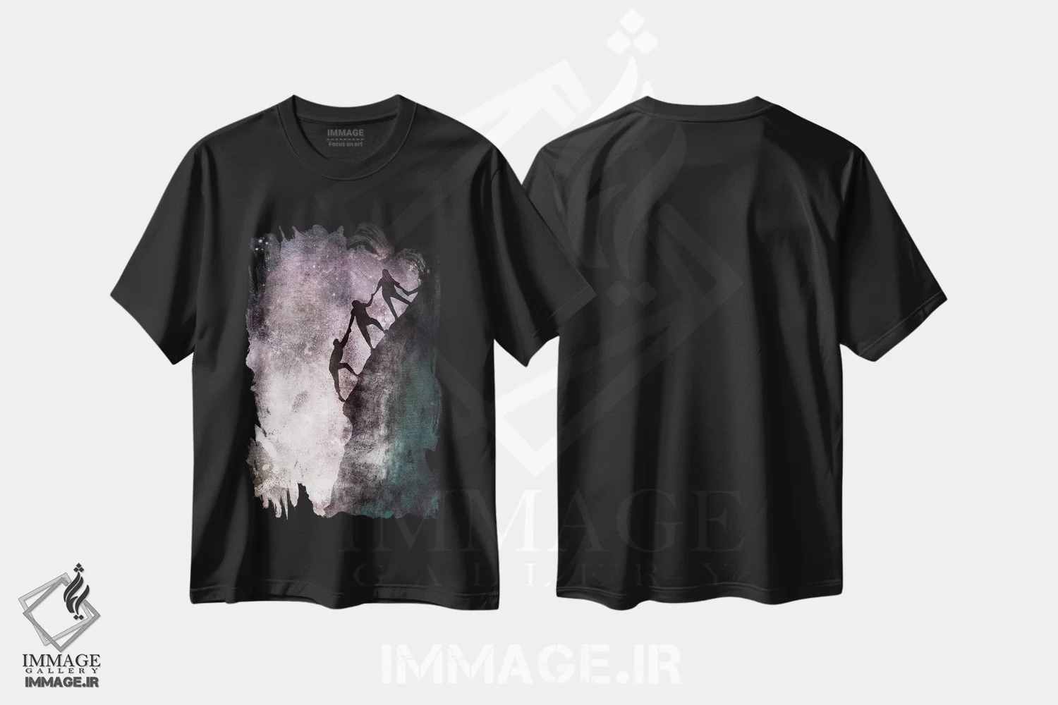 تیشرت مشکی طرح دار پیوندهای گره زننده، هنر فاخر معاصر اثر فایو بای فایو کالکتیو | immage.ir