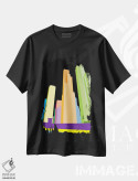 تیشرت مشکی طرح دار بلوک های نئونی شیکاگو، تزئینی اثر فایو بای فایو کالکتیو | immage.ir