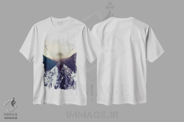تیشرت سفید طرح دار چشم مراقبت گر، آبستره اثر فایو بای فایو کالکتیو | فروشگاه ایماژ