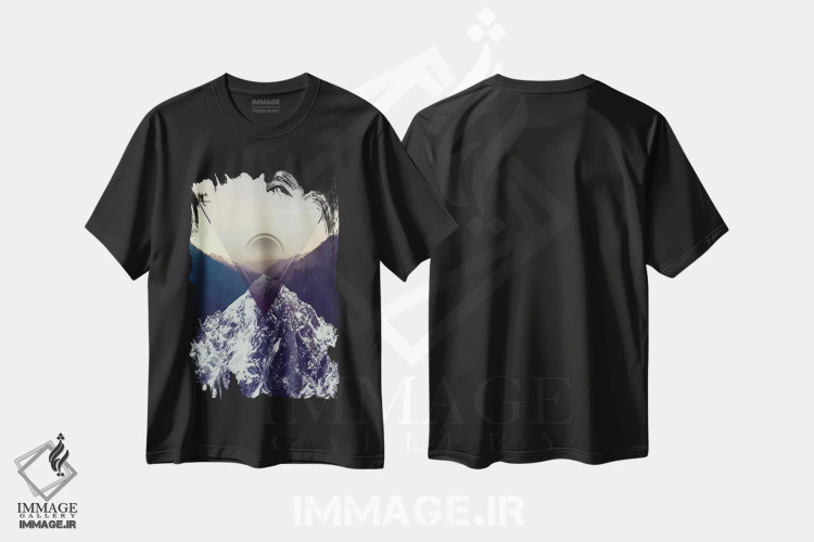تیشرت مشکی طرح دار چشم مراقبت گر، آبستره اثر فایو بای فایو کالکتیو | immage.ir