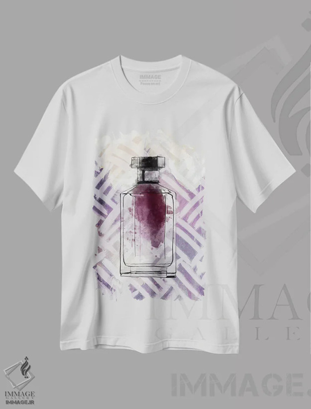 تیشرت سفید طرح دار بنفش دلپذیر، هنر دیجیتال اثر فایو بای فایو کالکتیو | فروشگاه ایماژ